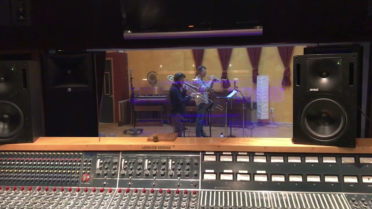 Recording horns for Mike Simon's 