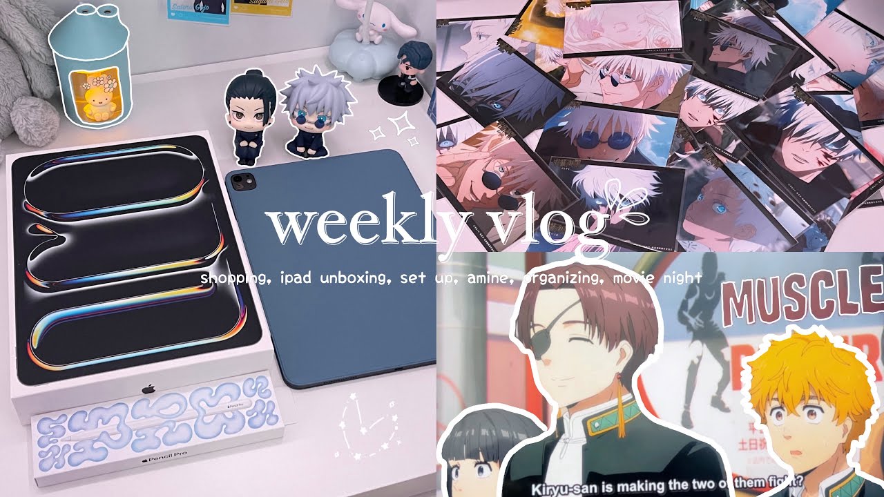 weekly vlog| shopping, ipad unboxing, setup, anime, organizing, movie night