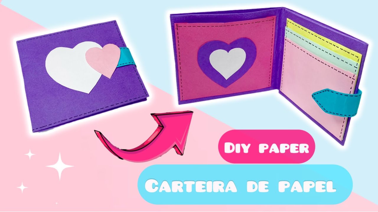 Carteira de papel personalizada como fazer |Diy| coisas para fazer com papel  #veniarte
