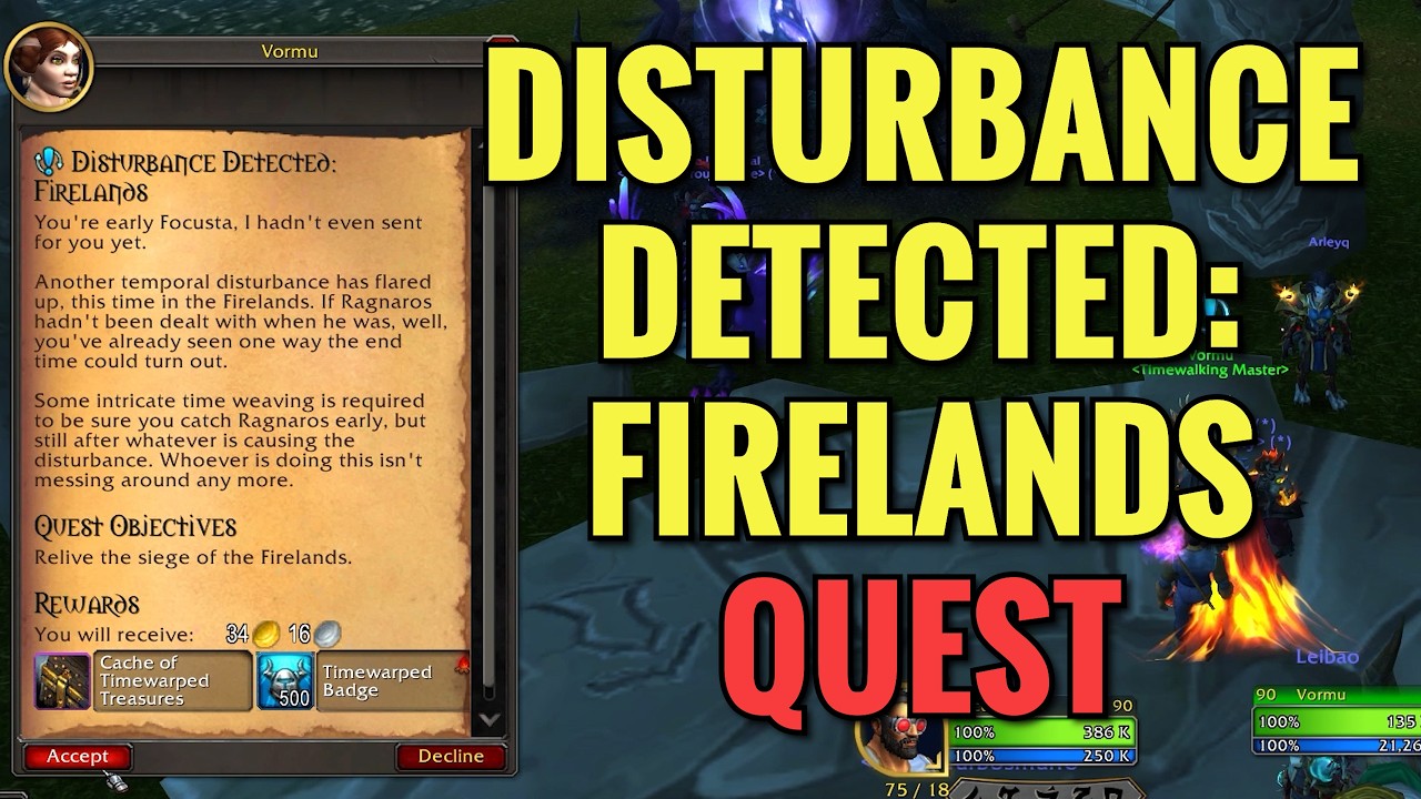 Disturbance Detected: Firelands Quest (Timewalking Quest)