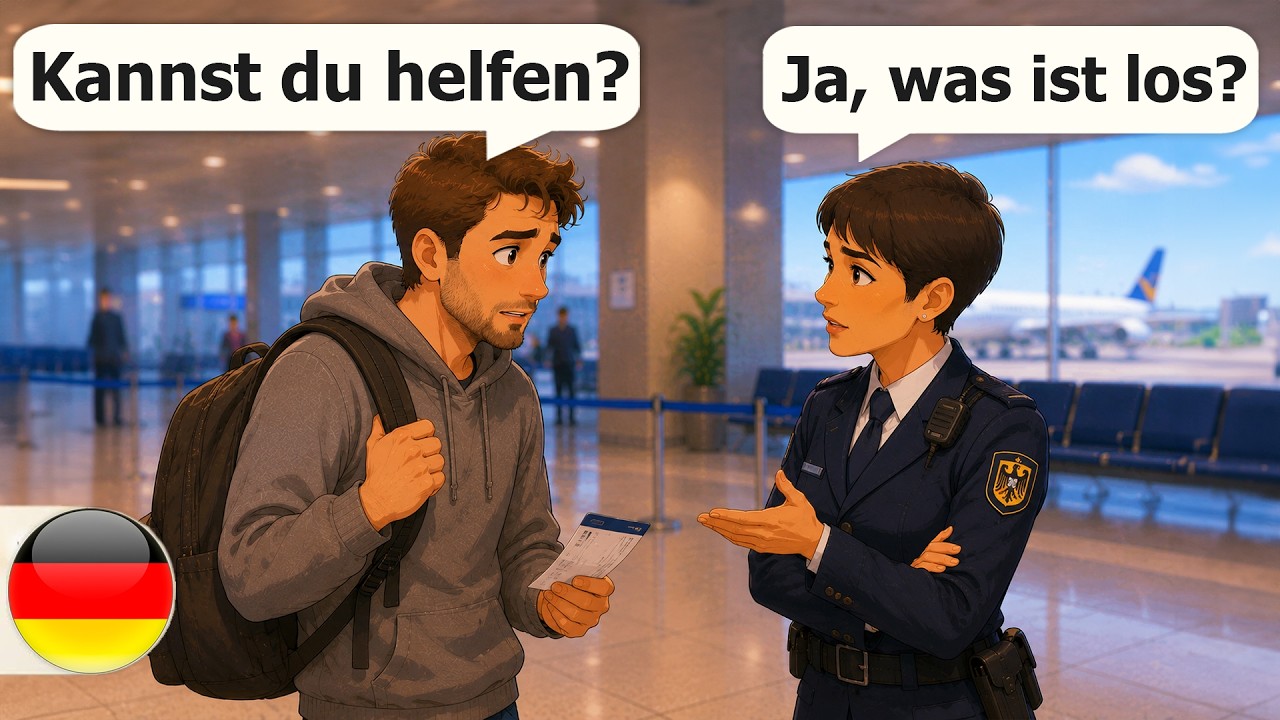 30 Minutes of Useful German Dialogues for Beginners (A1-A2) | German Conversations at the Airport