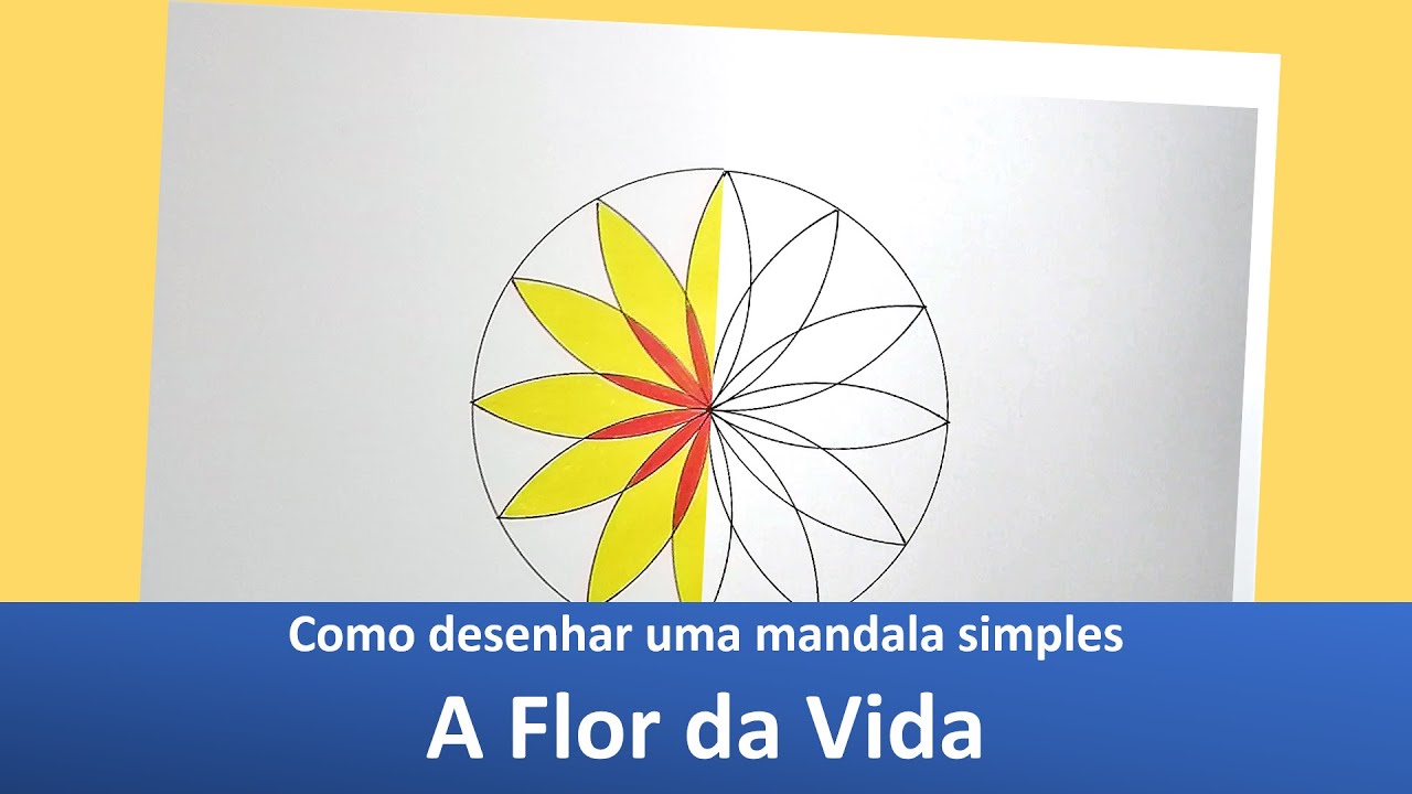 How to draw a flower of life mandala. Como desenhar a A Flor da Vida. Mandala simples.