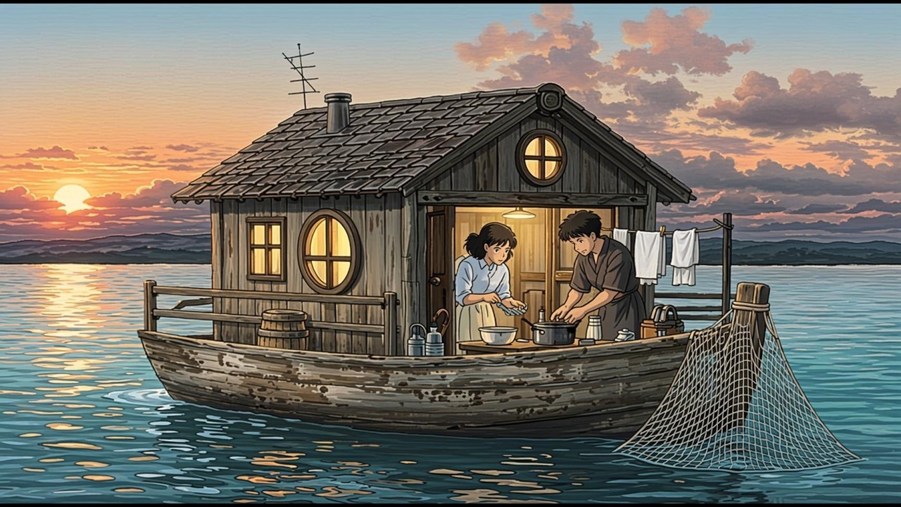 A Family Quiet Life on the Endless Sea | Ghibli Style