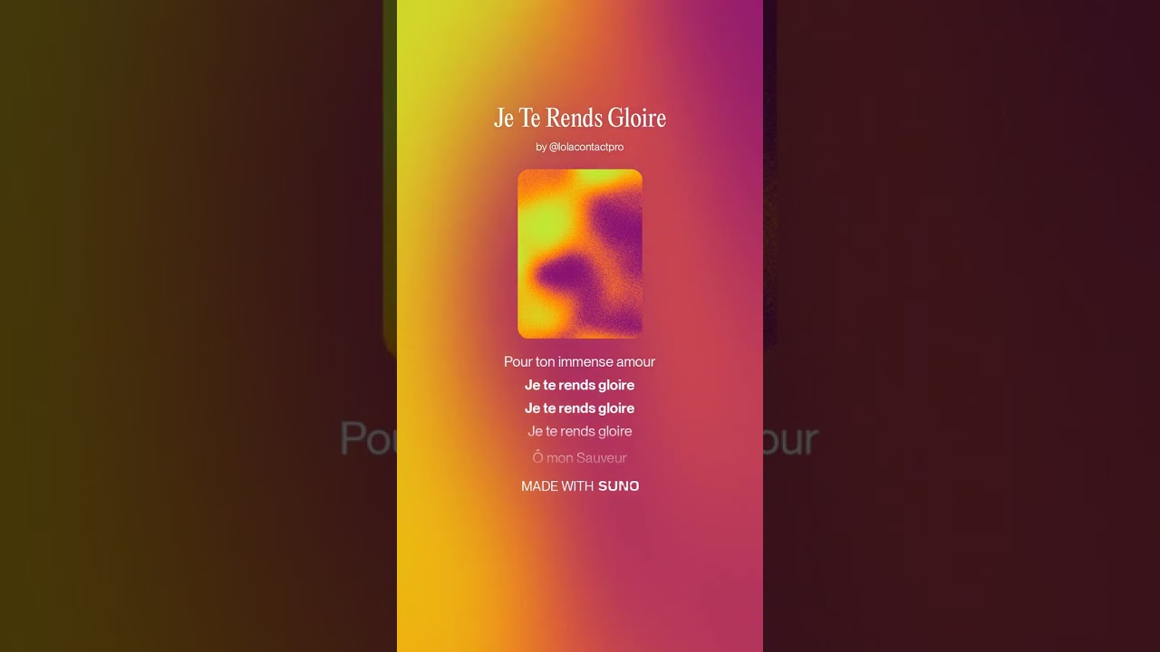 Louange chrétienne - Je Te Rends Gloire (partie 1)