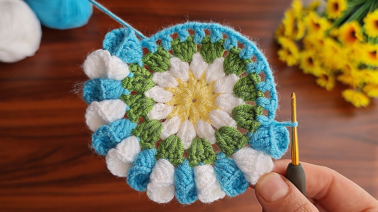 INCREDIBLE 😯 BEAUTIFUL Super easy How to crochet a coaster supla motif make order sell.