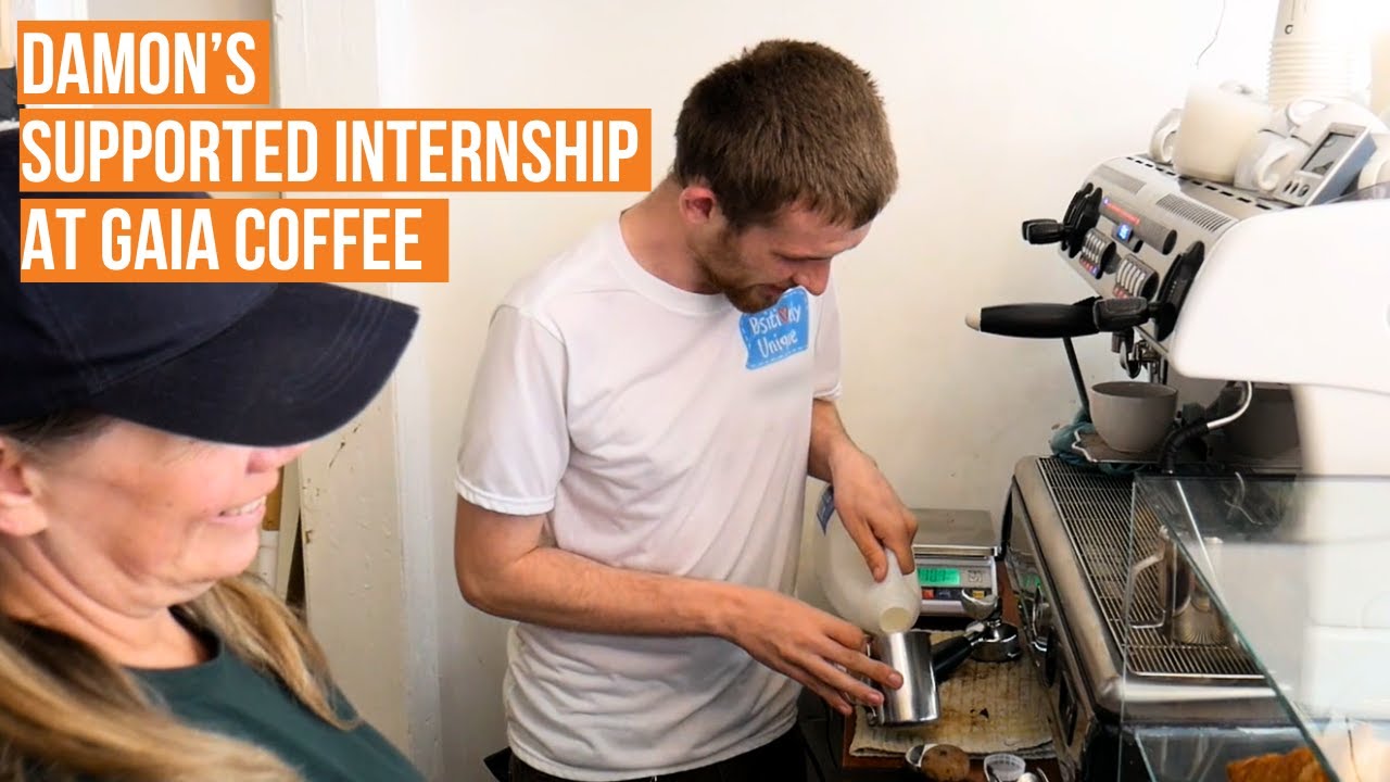 Damon's supported internship at Gaia Coffee, Paignton
