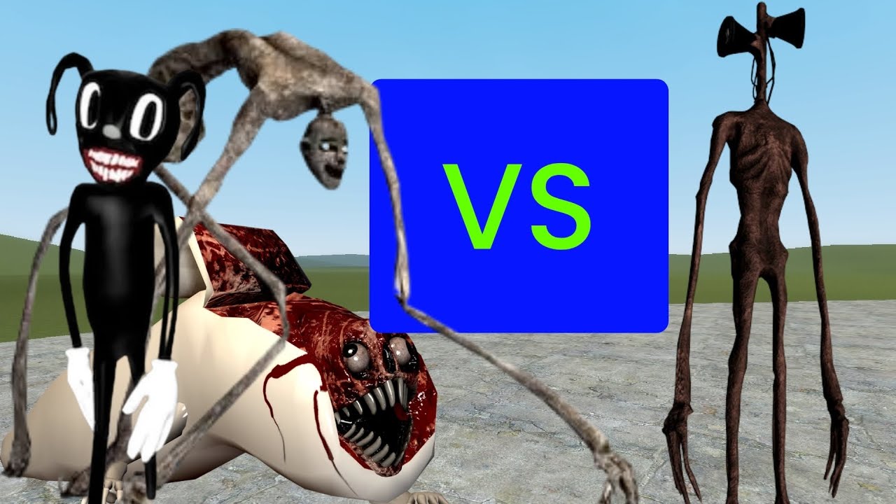 road creature and bridge worm and cartoon dog v1 vs Siren Head 