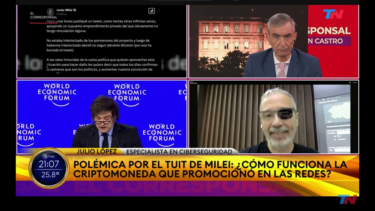 Nelson Castro - Julio Lopez - Milei criptomoneda estafa UPDATE