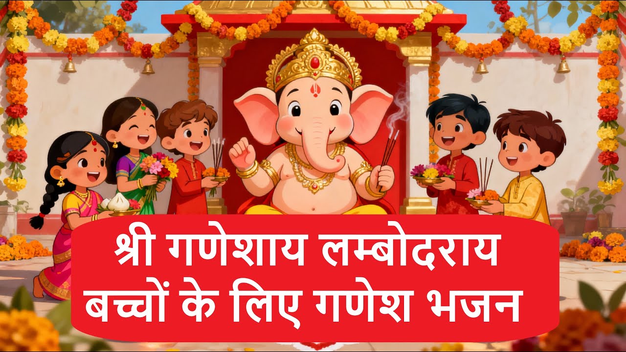 Sri Ganeshay Lambodray | Ganesh Bhajan for Kids | Ganesh Prayer Song for Children | #kidsbhajan 