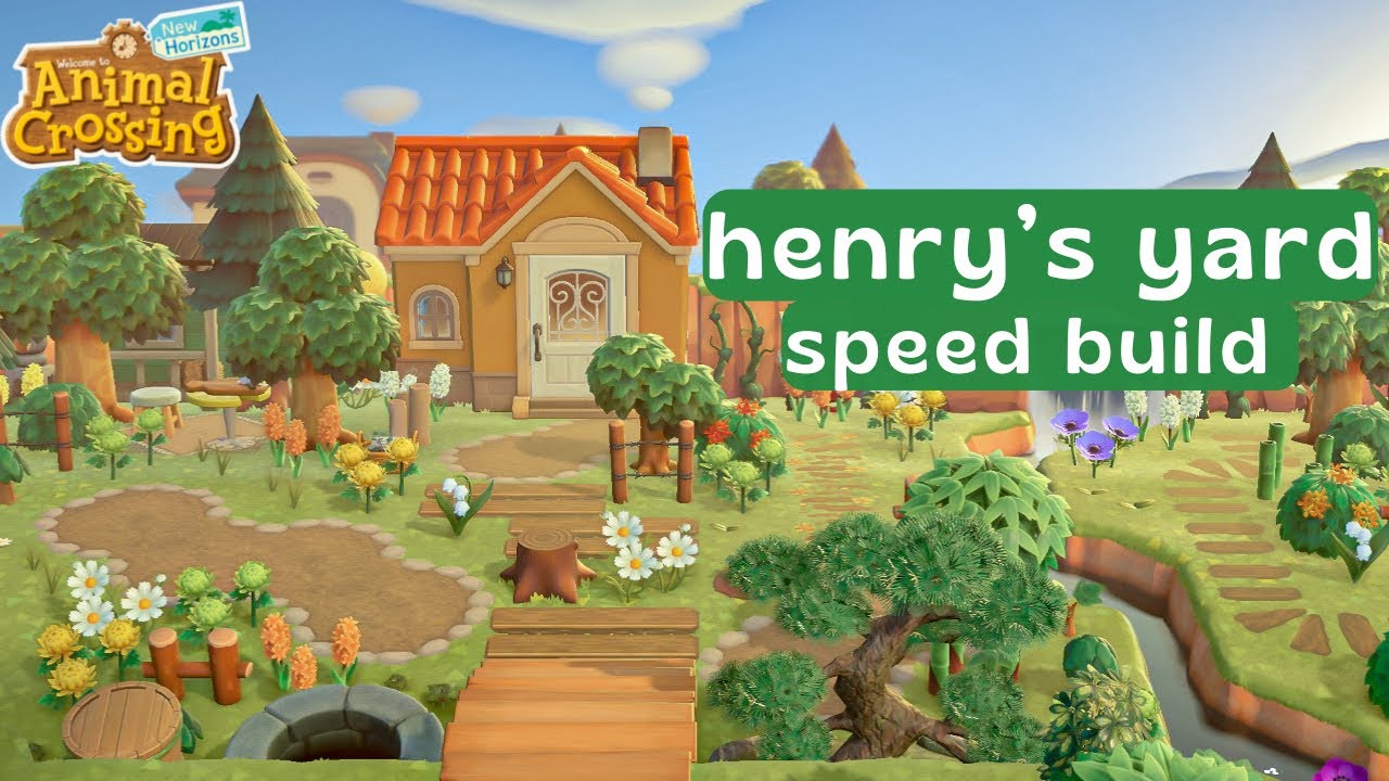 Designing and Landscaping Henry's Yard | Animal Crossing New Horizons