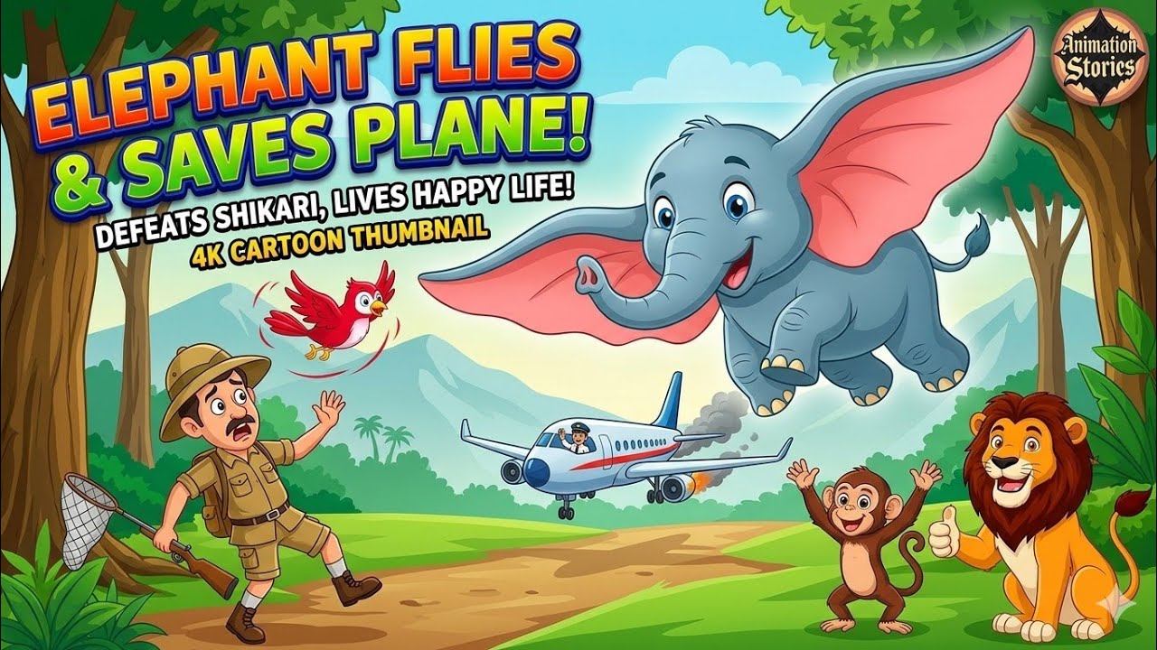 Animation Stories | Flying Elephant | Hindi stories | Urdu stories | Cartoons animation 