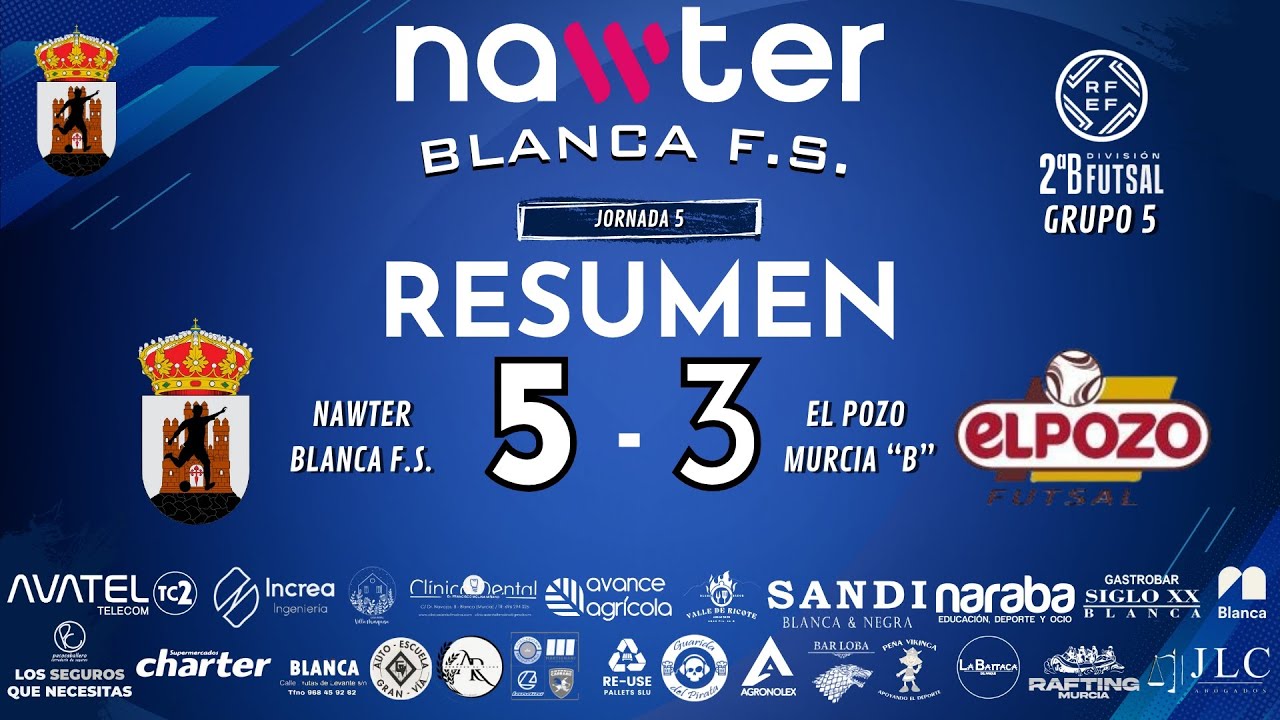 ⏪ 𝗥𝗘𝗦𝗨𝗠𝗘𝗡 | #SegundaBGV | Nawter Blanca F.S. 𝟱-𝟯 El Pozo Murcia 