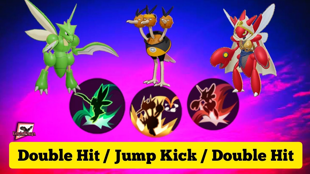Scizor Double Hit V/s Scyther Double Hit V/s Dodrio Jump Kick 💫