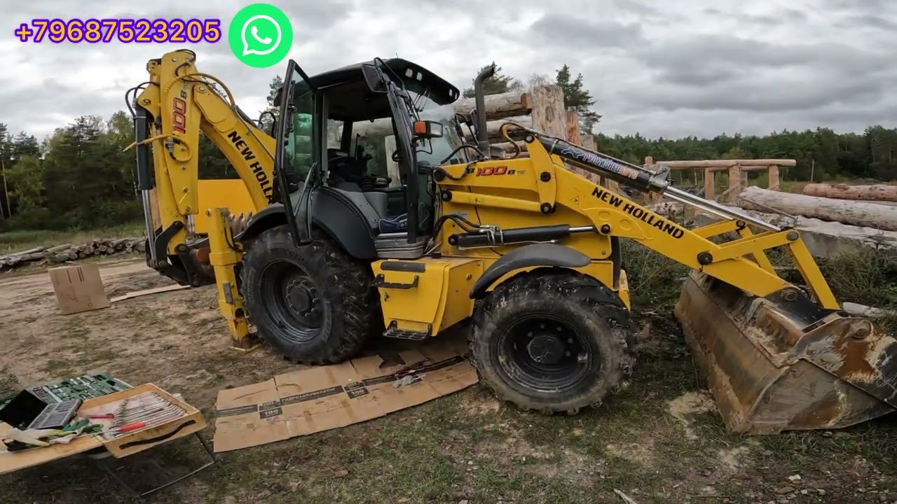 New Holland b100b заклинил рычаг управления опрокидывания ковша!