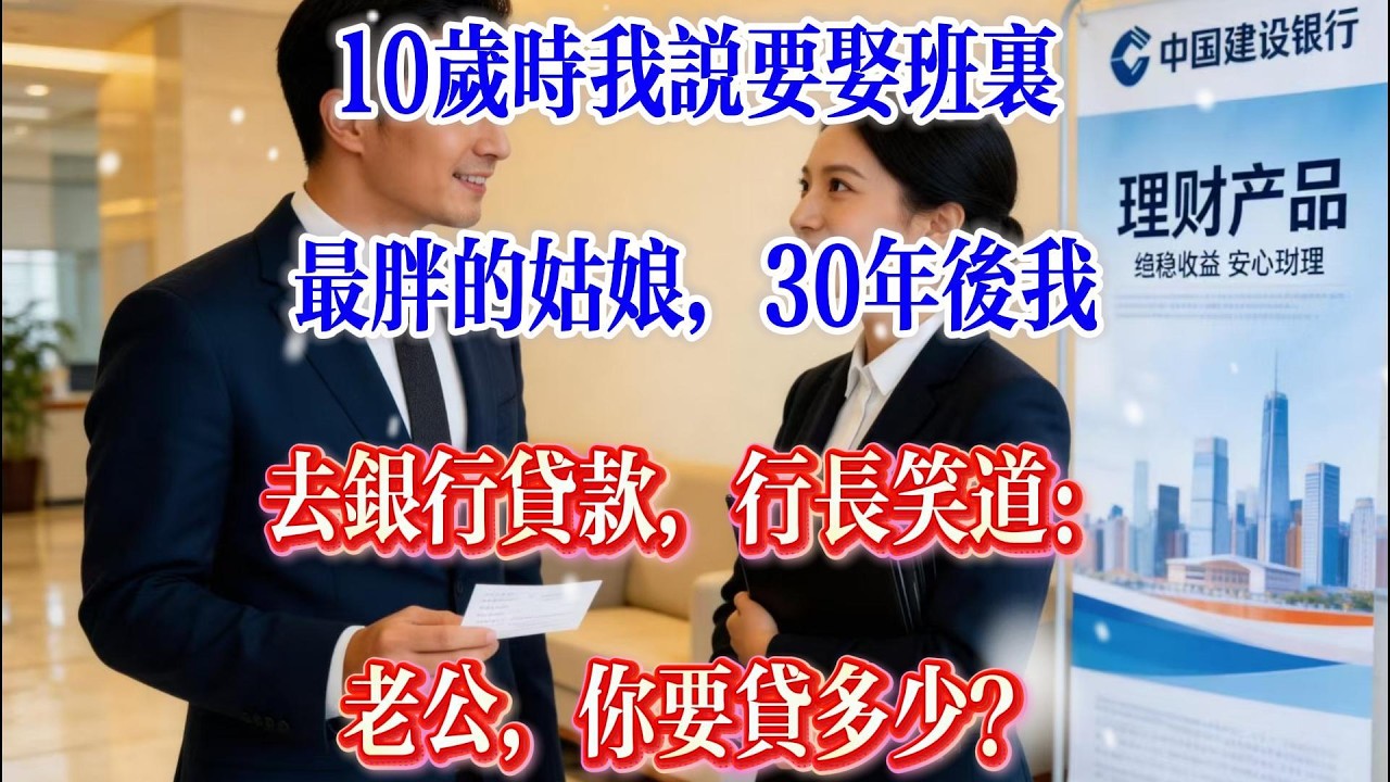 10岁时我说要娶班里最胖的姑娘，30年后我去银行贷款，行长笑道：老公，你要贷多少？#人生感悟#情感故事#正能量#感情#故事频道