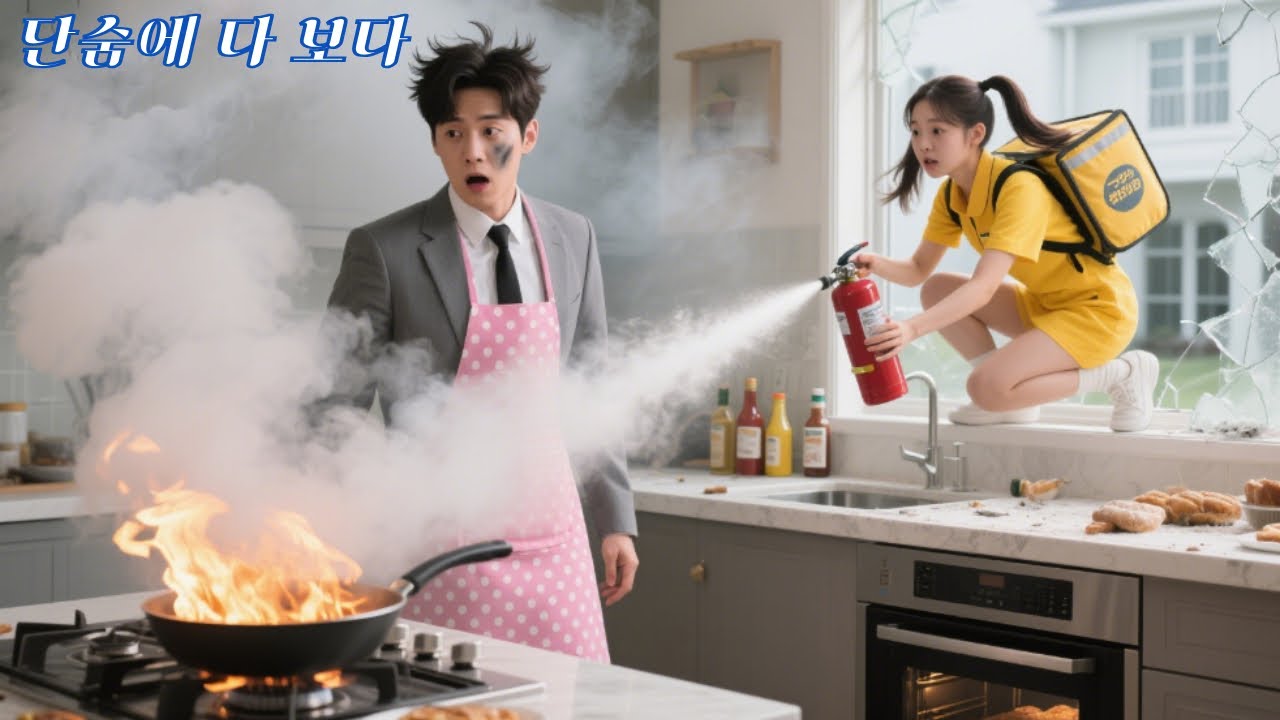 요리 처음 해본 재벌 CEO, 부엌 폭발 직전! 지나던 배달녀가 구했고,사랑은 그렇게 시작됐다!