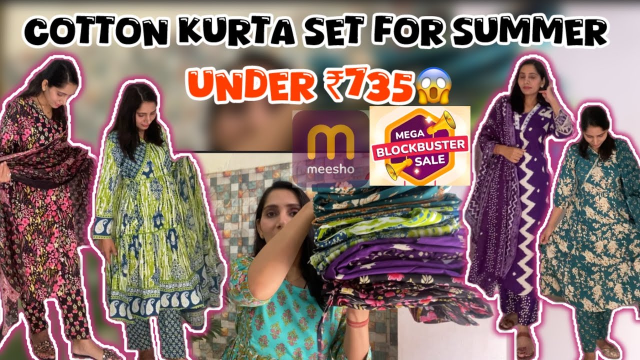 *Summer* special pure cotton kurta set under ₹735😱| affordable kurta set for summer | #meesho #sale 