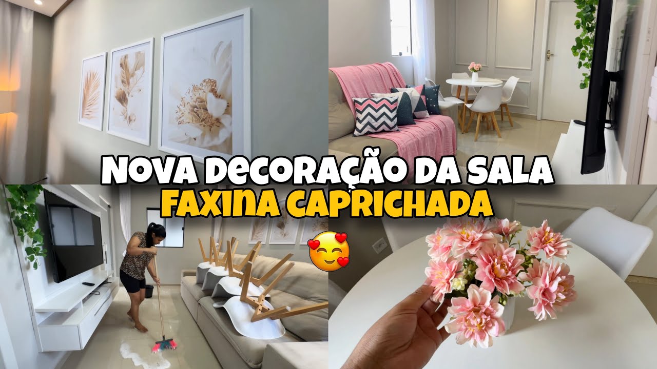 NOVA DECORAÇÃO DA SALA 🩷| FAXINA CAPRICHADA | SALA FICOU LINDA e ACONCHEGANTE | DECORAÇÃO DIFERENTE