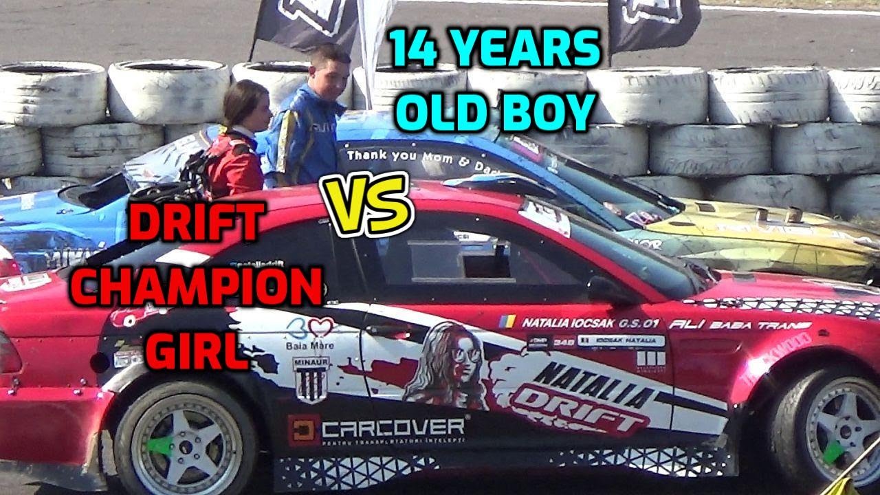 Natalia Iocsak drift champion girl battle with 14 years old boy