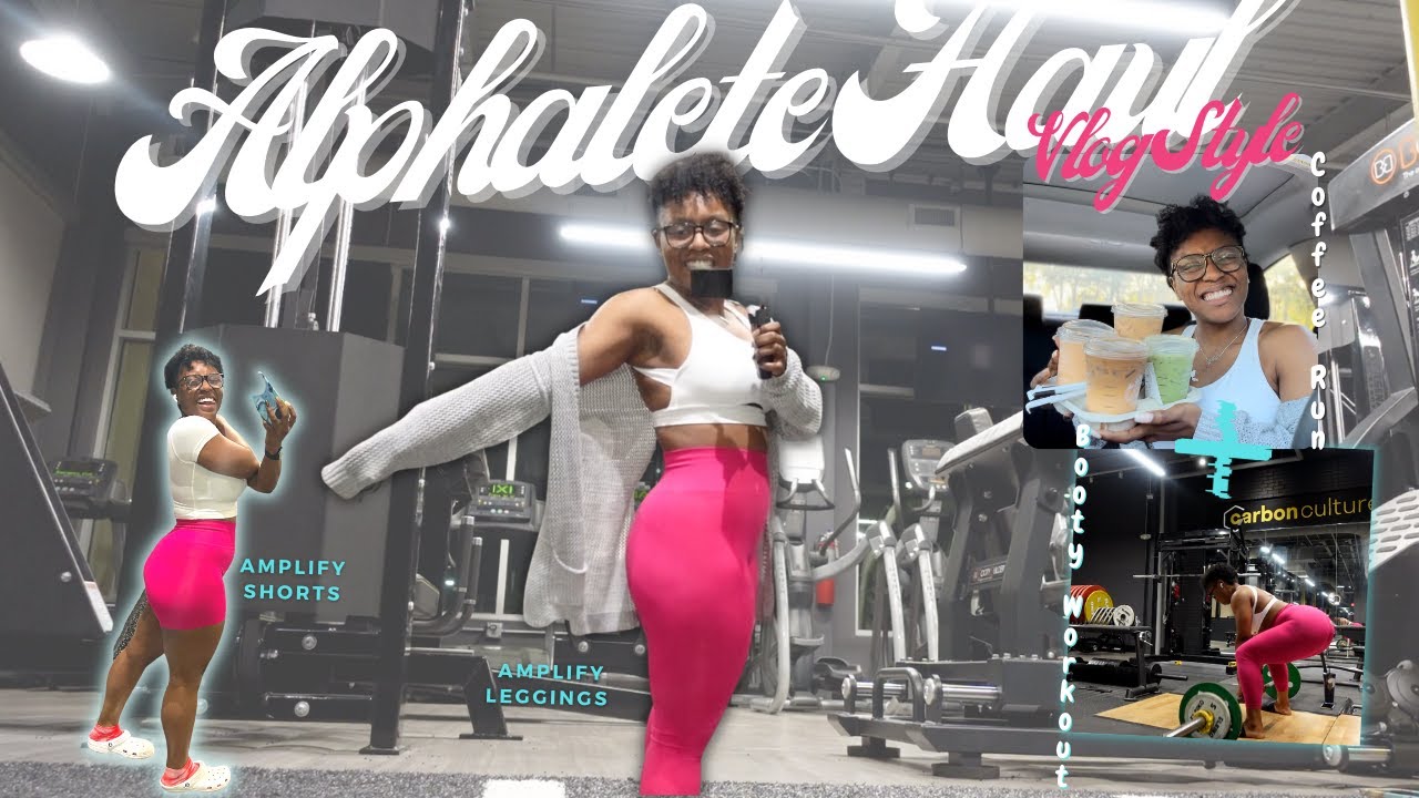 *NEW* ALPHALETE AMPLIFY TRY ON HAUL (FAVE SHORTS ) + BOOTY WORKOUT 😀  + FALL STARBUCKS RUN  🍂