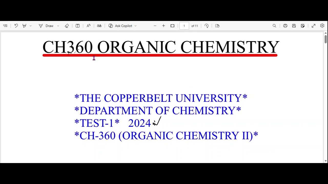 CH 360 TEST 1 2024 ORGANIC CHEMISTRY