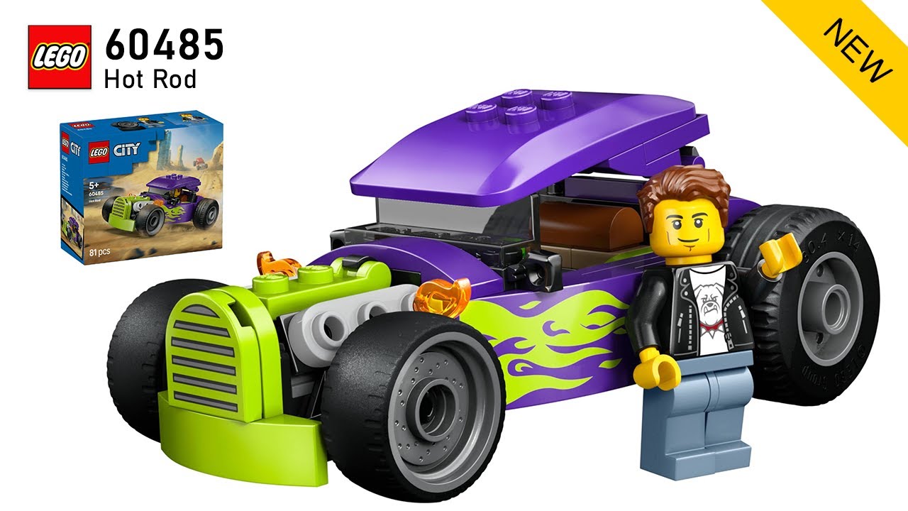 LEGO City Racing 60485 Hot Rod (2026) - unbox and speed building