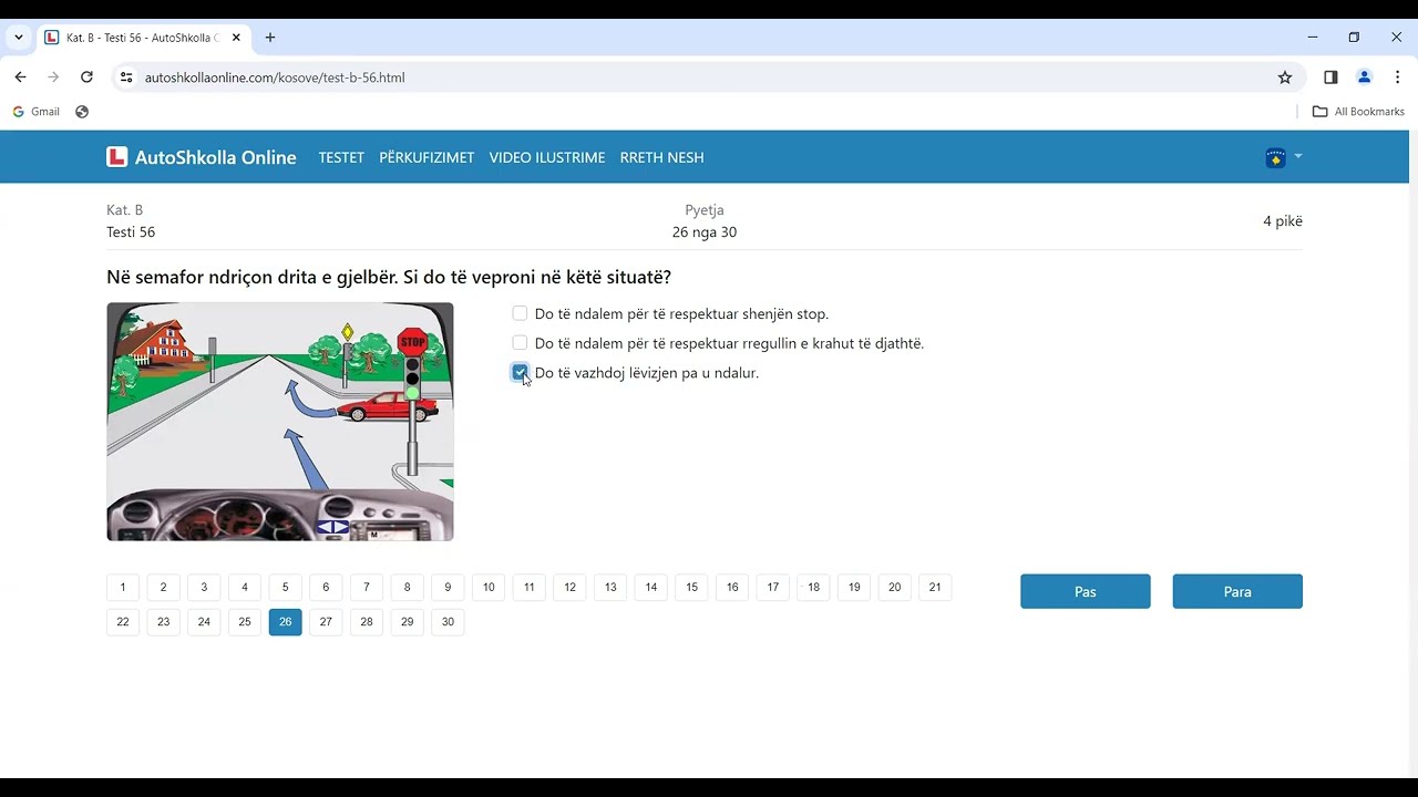 Teste Autoshkolle Kosovë T 56