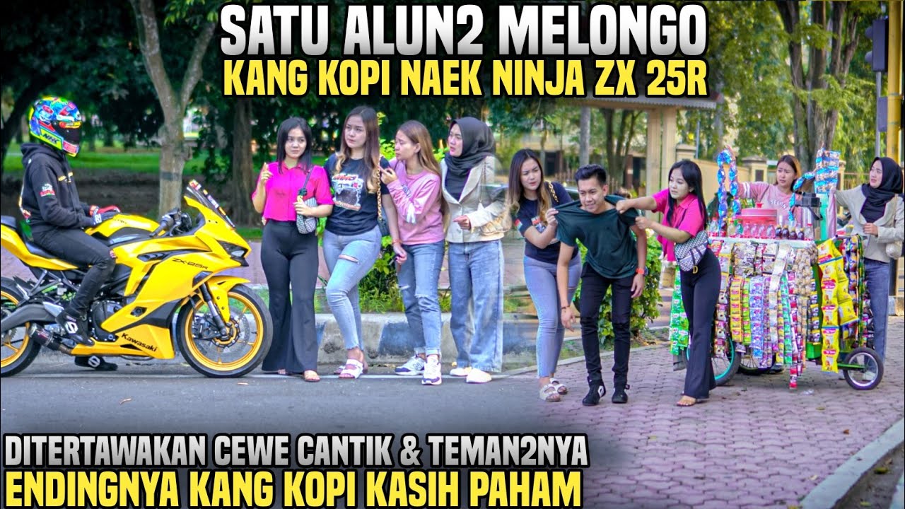 DITERTAWAKAN CEWEK CANTIK & TEMAN2NYA KANG KOPI BIKIN SATU ALUN2 MELONGO MELIHAT!! Wow keren..
