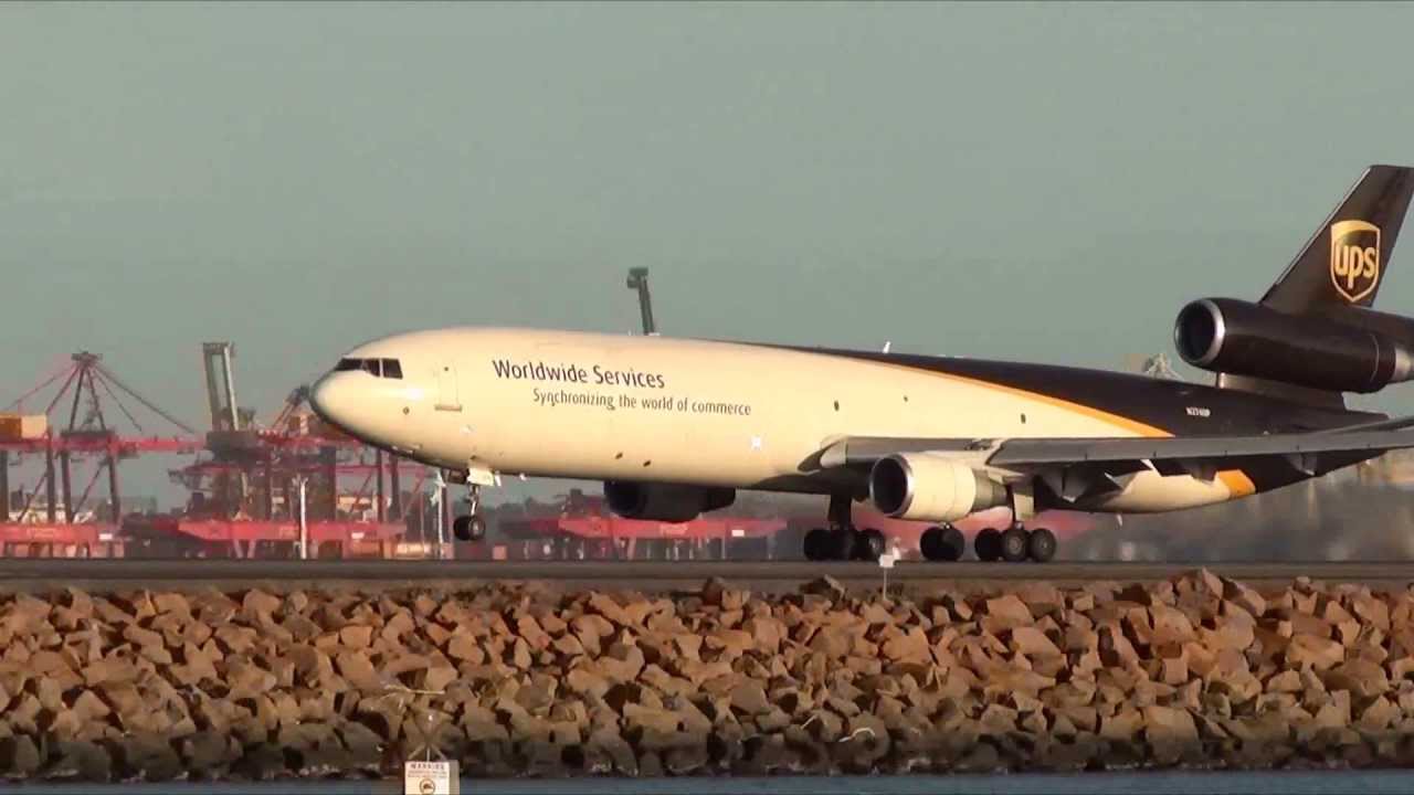 UPS Worldwide Services MD-11 Cargo aircraft  Takeoff 34L runway at Sydney Airport (Full HD)