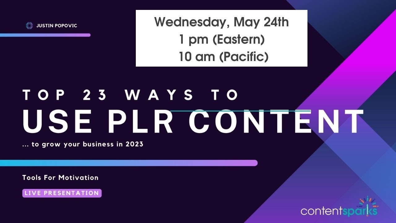 23 Ways to Use PLR in 2023 - Special Guest Training