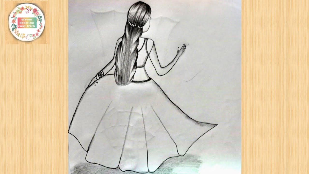 girl drawing easy step by step/pencil drawing/ girl drawing /pencil sketch for beginners