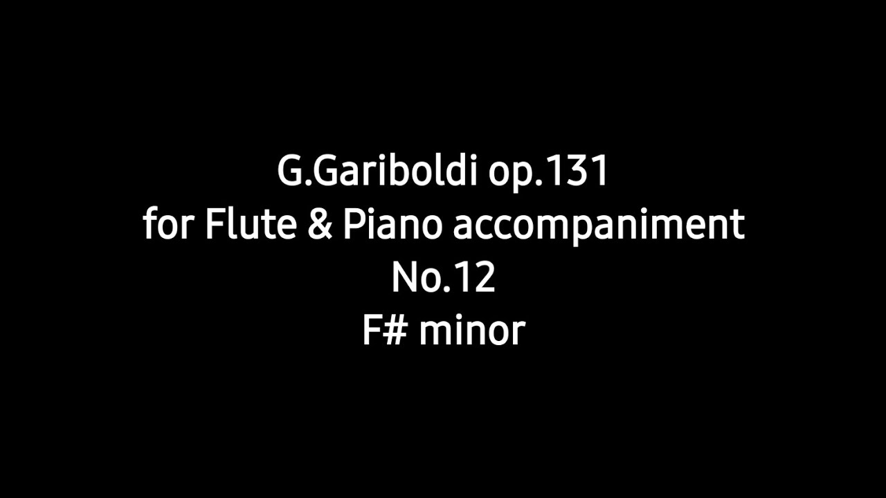 G.Gariboldi etude for Flute & Piano accompaniment op.131 No.12 F# minor