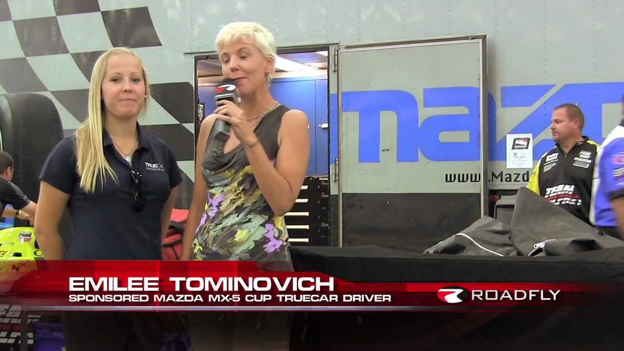 Mazda MX-5 Cup Driver Emilee Tominovich chats with Roadfly's Emme Hall at the Baltimore Grand Prix