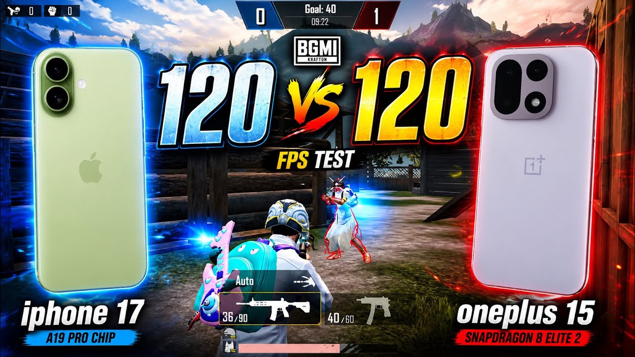 iPhone 17 vs OnePlus 15 🔥 BGMI 120 FPS Comparison | Which Wins?