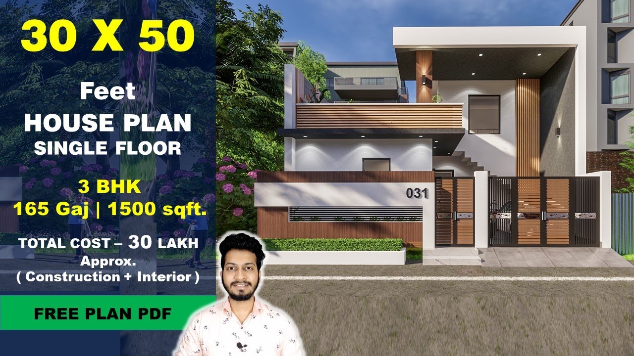 30x50 House plan Single floor| 165 Gaj | 1500 sqft |30*50 house plan |30 by 50 ka Naksha|| DV Studio