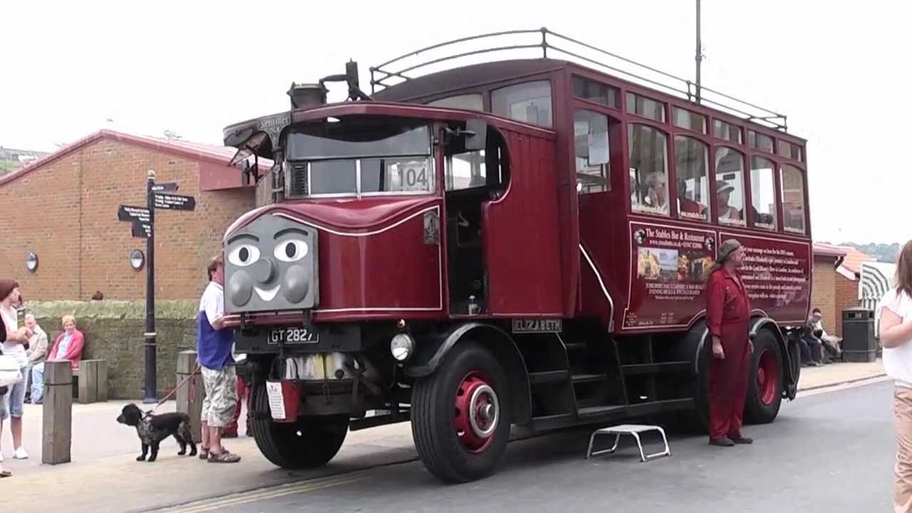Whitby Steam Bus 'Elizabeth, The only revenue earning Steam Bus in the World July 2011