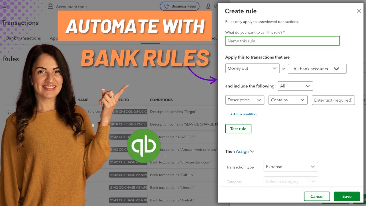 Save time with Bank Rules in Quickbooks Online (QBO)