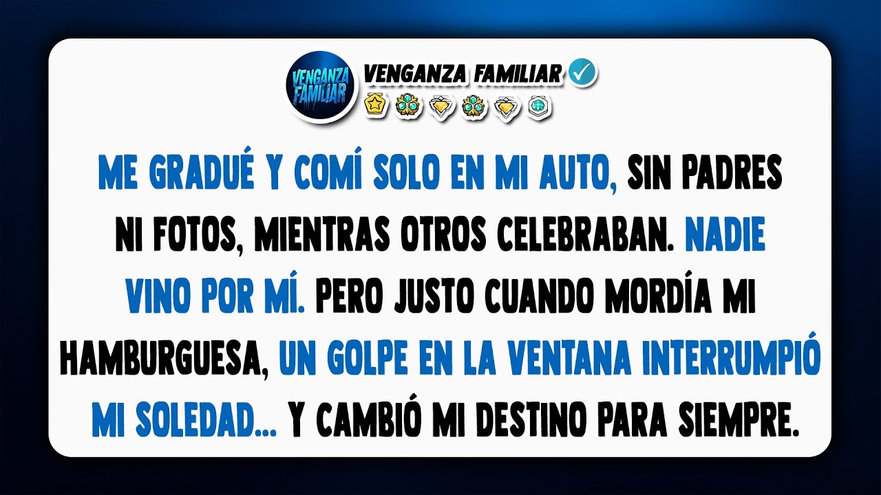 Comía solo en mi coche tras mi graduación, hasta que el director golpeó mi ventana.
