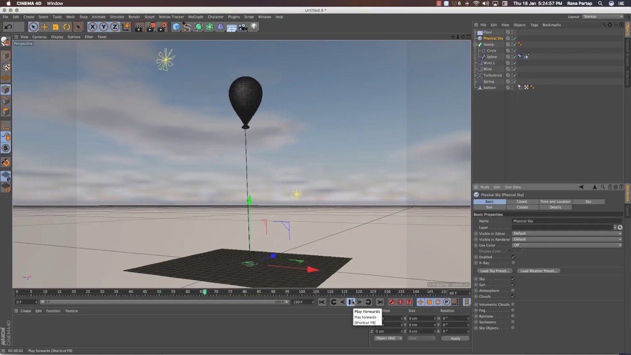 Floating Balloons using Spring & Spline in Cinema 4D Tutorial