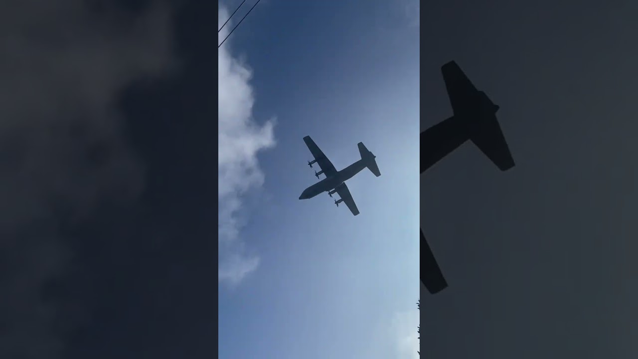 We saw the army plane c-130J Hercules fly over for Anzac Day #anzacday #sydney #australia #fyp ￼