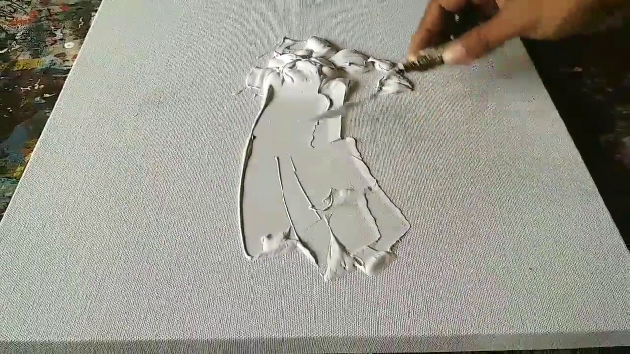 How to texture CANVAS with GESSO for Abstract painting / Demonstration