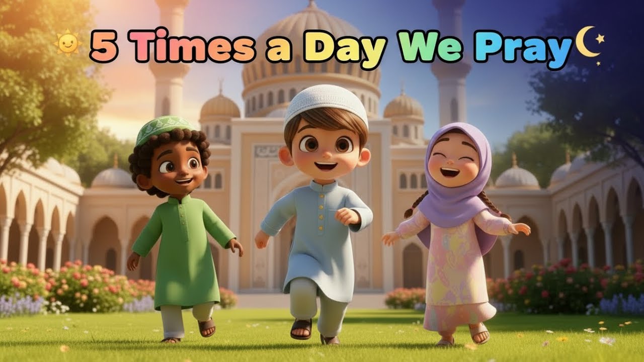 5 Daily Prayers Song for Kids 🕌 | Islamic Nursery Rhyme | Ayyan and Friends