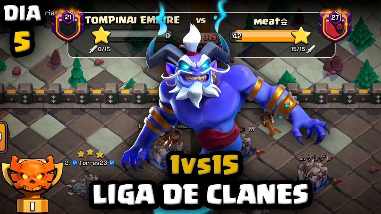 ASI ATACA el JUGADOR mas HUMILDE en LIGA de CLANES 1vs15😎