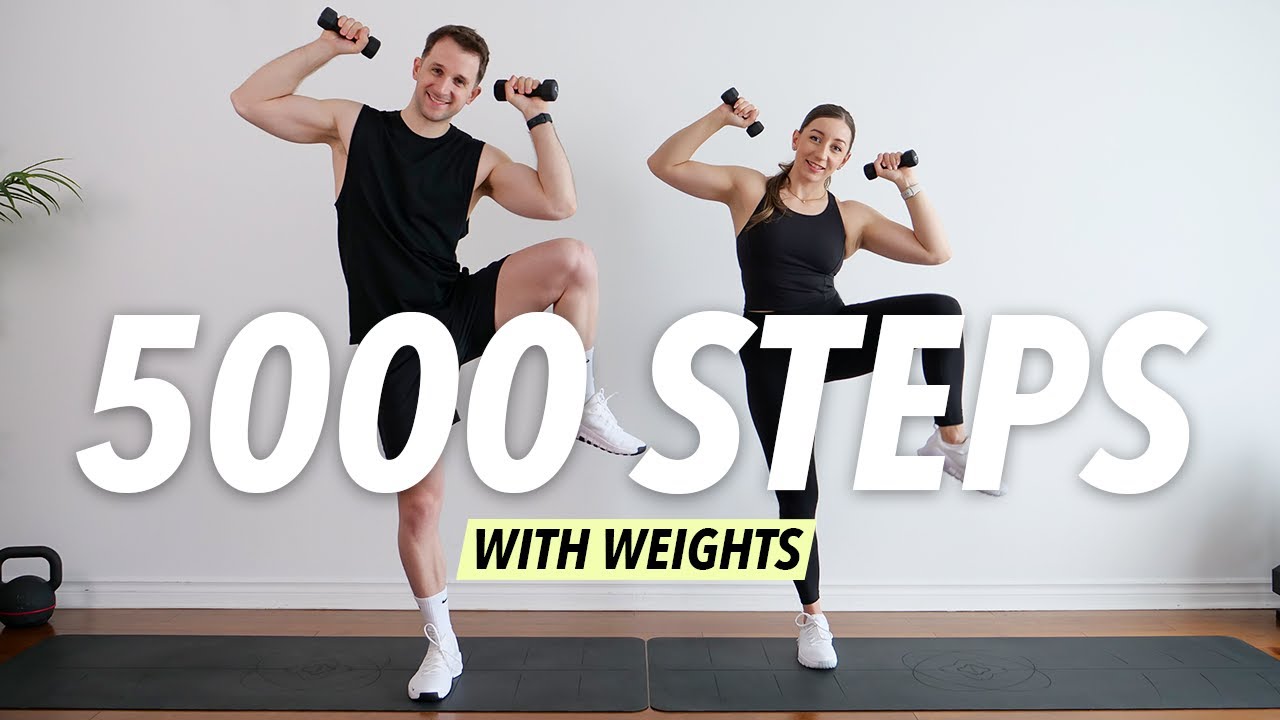 5000 Steps in 30 Min - Cardio HIIT Workout with Weights (No Repeat) | Day 13 Move Reset