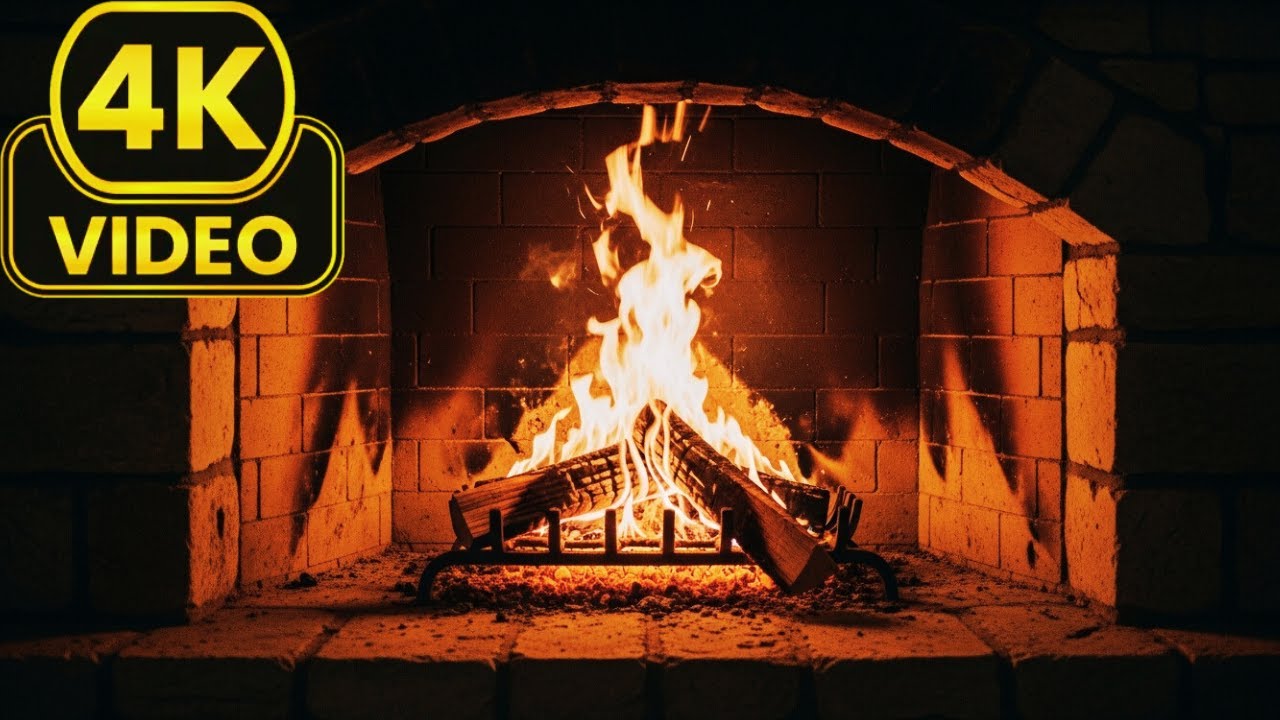 Relaxing Fireplace Sounds – Real Crackling Fire for Sleep, Study & Meditation (1 HOURS) 4K