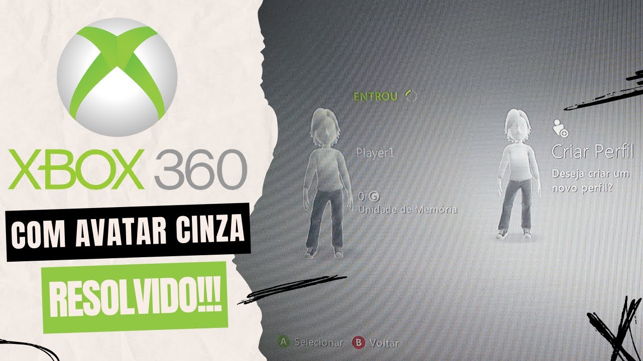 🔸 Xbox 360 Com AVATAR CINZA ⁞ Como resolver ( PT - BR )