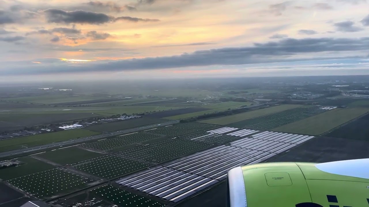 Landing off BT619 from RIX to AMS Airbus A220-300