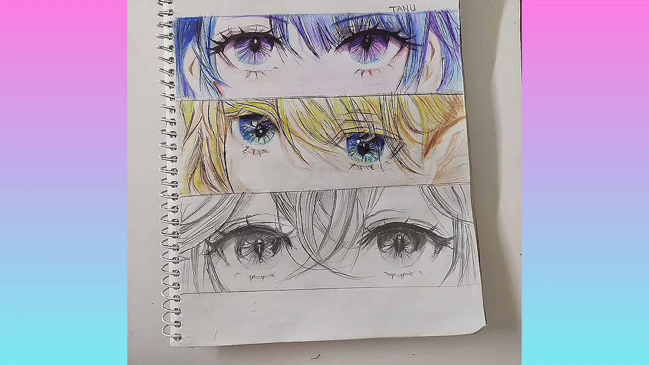 How to draw Anime eyes | step by step tutorial 