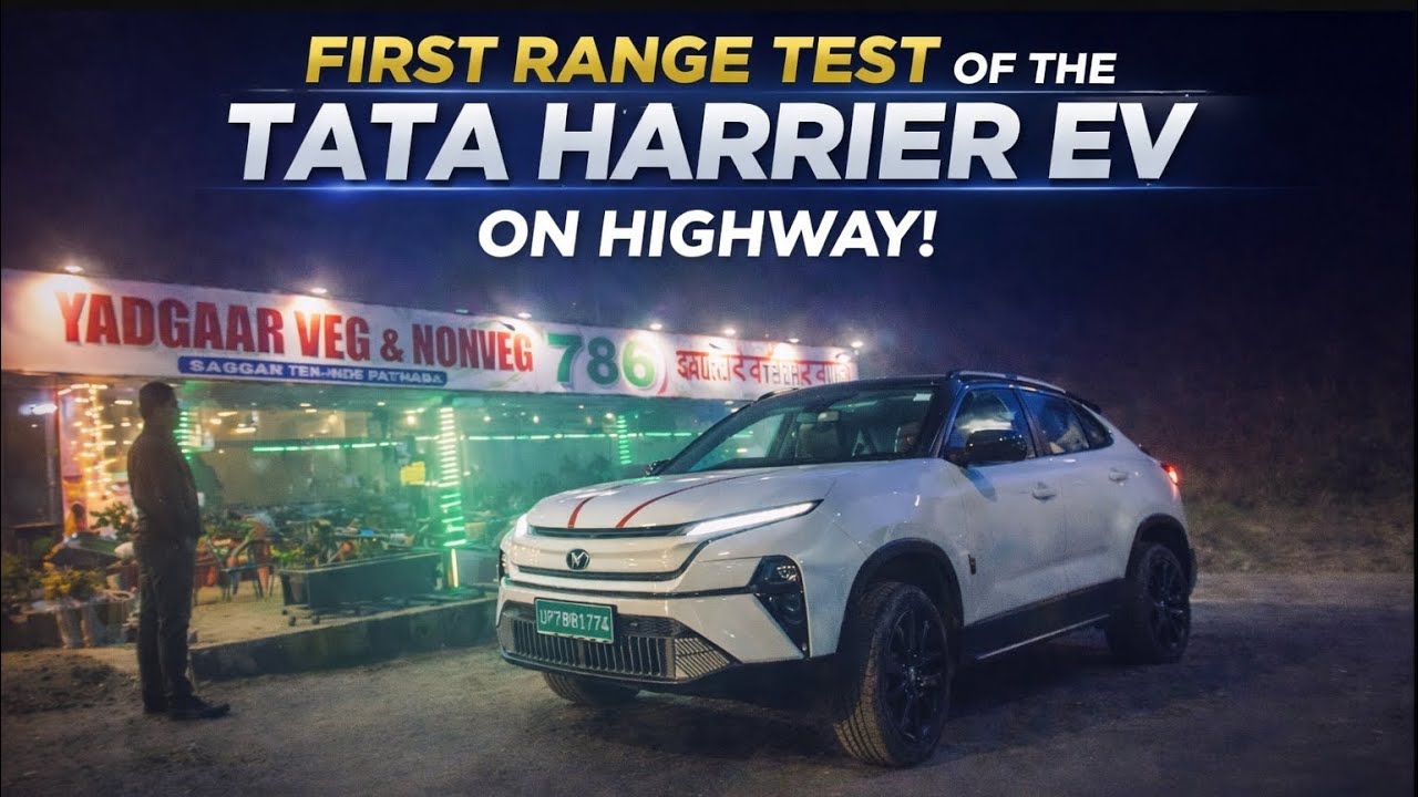 1ST RANGE TEST HIGHWAY PAR TATA HARRIER EV KA… 80% CHARGE SE 280KM KA SAFAR! 🔋🚗AUR 375KM RANGE DROP?