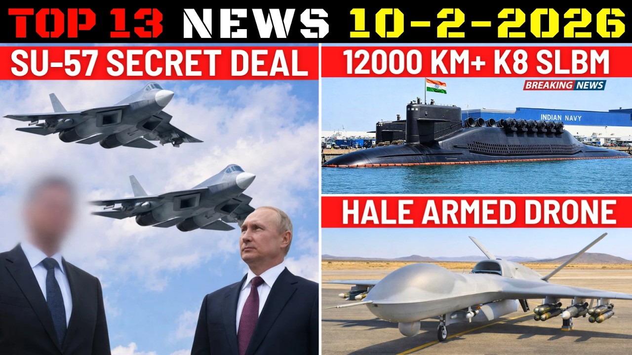 Indian Defence Updates : Su-57 Secret Customer,12000 Km K8 SLBM,HALE Armed Drone,Sarma MLRS To India